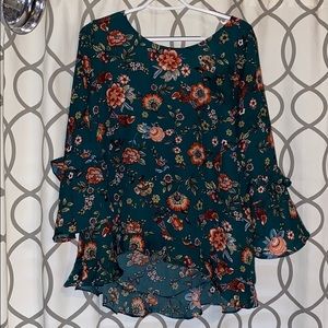 Caged back floral shirt